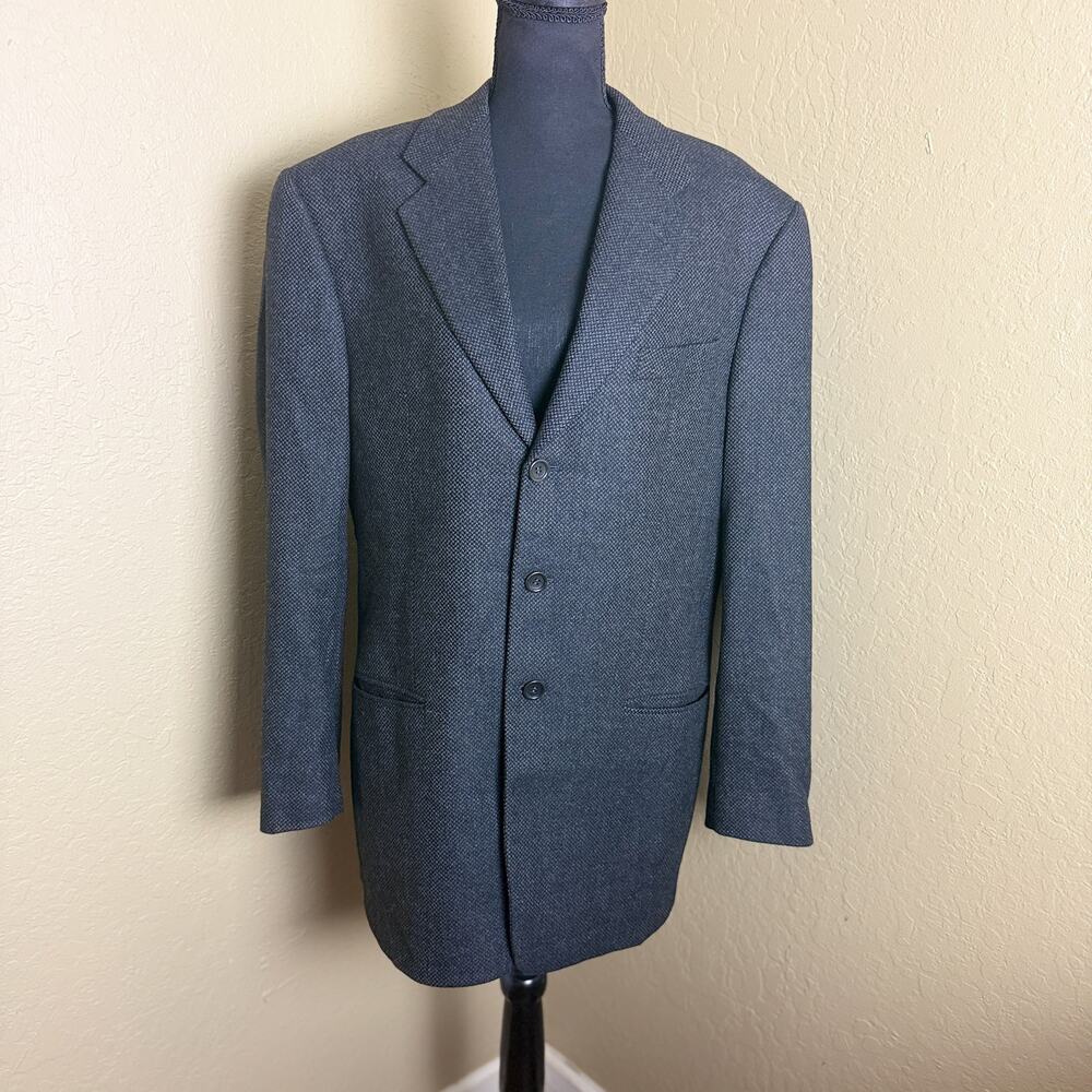Armani Collezioni Men’s Wool Cashmere Blazer Size S Gray 3 Button Made Italy